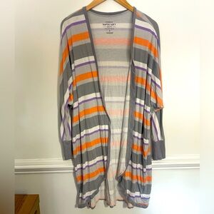 Torrid Super Soft Knit Cardigan 0 Large pastel striped drape